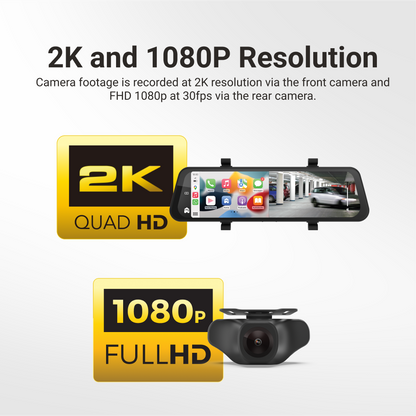 9.66” Touch Screen DVR Mirror Monitor with Smart Display