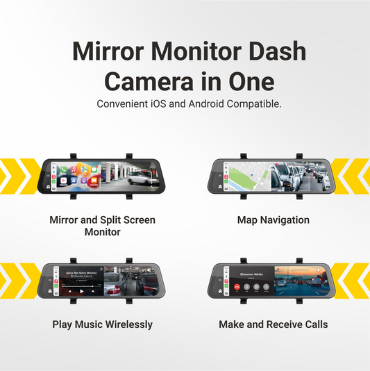 9.66” Touch Screen DVR Mirror Monitor with Smart Display